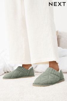 Green Quilted Shoot Slippers (765688) | ￥3,230