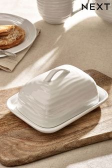 White Malvern Embossed Butter Dish (765883) | $28
