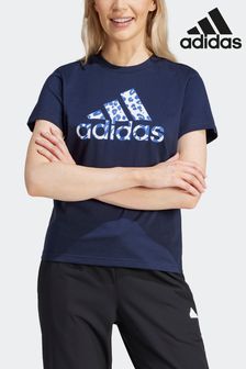 adidas Blue Sportswear Animal Print Graphic T-Shirt (766975) | SGD 45