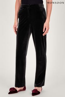 Черные бархатные брюки прямого кроя Monsoon Maria (767449) | €41