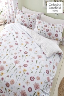 Catherine Lansfield Charlotte Floral Easy Care Duvet Cover Bedding Set Blush 