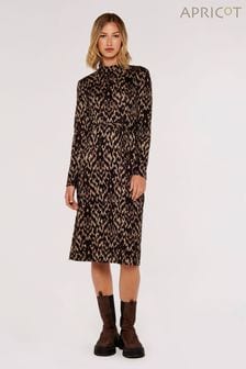Apricot Brown & Black Cosy Tapestry Side Split Dress (767573) | KRW64,000