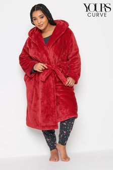 Yours Curve Red Honeycomb Hooded Robe (767669) | €49