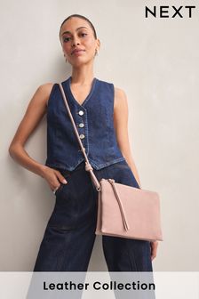 Розовый - Кожаная сумка с длинным ремешком (768251) | €29