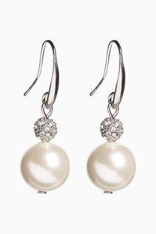 Pearl Pavé Crystal Drop Earrings (768337) | 16 €