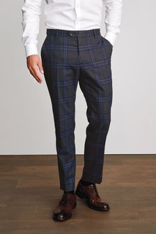 Blue Skinny Fit Check Suit: Trousers (768534) | 17 €
