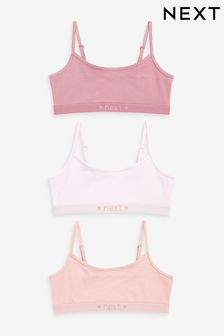 Blush Pink Sparkle Strappy Crop Top 3 Pack (5-16yrs) (768852) | €13 - €18