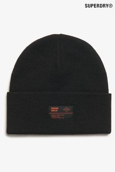 Superdry Black 100% Cotton Surplus Knitted Beanie Hat (769149) | $34