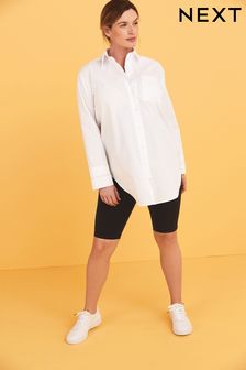 לבן - חולצת הריון אוברסייז עם דיטייל בשרוול (769580) | ‏87 ₪