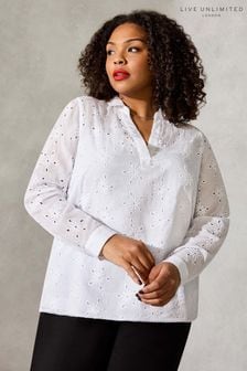 Live Unlimited Curve White Cotton Broidery Shirt (769959) | €43