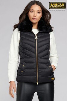Barbour® International Black Simoncelli Puffer Quilted Gilet
