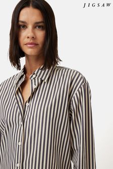 كريم - Jigsaw Cotton Poplin Stripe Shirt (770598) | 638 د.إ