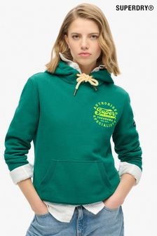 Superdry Storm Green Neon Embroidered Graphic Hoodie (770894) | $94