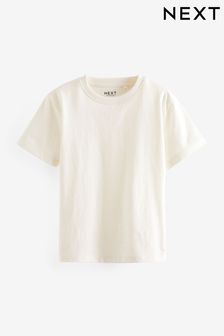 White Ecru Cotton Short Sleeve T-Shirt (3-16yrs) (772094) | €5 - €9