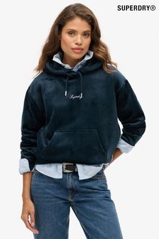 Superdry Blueberry Navy Country Club Velour Loose Hoodie (772143) | 383 SAR