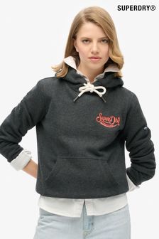 Superdry Charcoal Marl Neon Embroidered Graphic Hoodie (772256) | ₪ 277