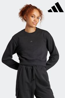 Czarny - Krótka bluza polarowa Adidas Sportswear All SZN (773281) | 240 zł
