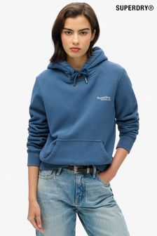 Superdry Sea Blue Essential Logo Hoodie (773533) | KRW117,400