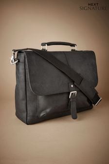 Black Signature Oily Leather Briefcase (773985) | $147