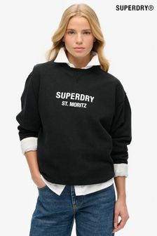 Superdry Black Sport Luxe Loose Crew Sweat Top (774180) | kr1 050