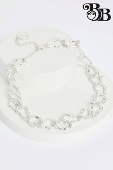 Bibi Bijoux Silver Tone Ritzy Molten Link Necklace (774502) | 46 €