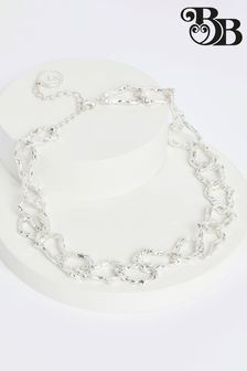 Bibi Bijoux Silver Tone Ritzy Molten Link Necklace (774502) | €18.50