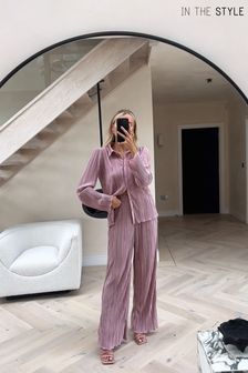 In The Style Pink Perrie Sian Plisse Trousers (774530) | DKK182