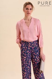 Pure Collection Pink Lace Trim Blouse (774683) | €83