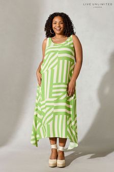 Live Unlimited Curve Kleid mit Streifen-Patchworkdesign, Grün (774835) | 50 €