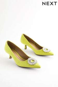 Lime Green Forever Comfort Jewel Trim Kitten Heels (774960) | kr522