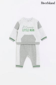 River Island Grey Baby Boys Blocked Sweatshirt Set (775328) | €13