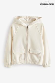 Abercrombie & Fitch White Zip Up Hoodie (775458) | €61