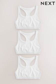 White Racer Back Crop Top 3 Pack (5-16yrs) (776412) | €12 - €16
