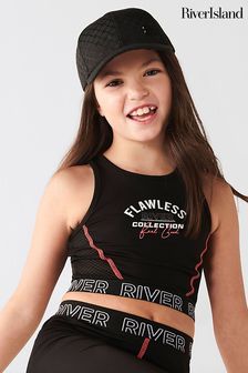 River Island Black Girls RI Active Mesh Crop Top (776539) | €19