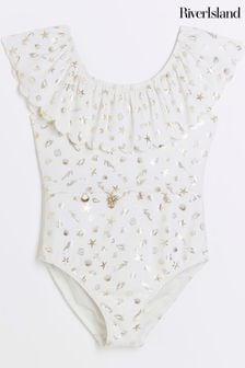 River Island Girls Frill Foiled Swimsuit (776712) | ￥3,520