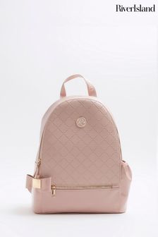 River Island Pink Girls Embossed Bow Backpack (776959) | 176 SAR