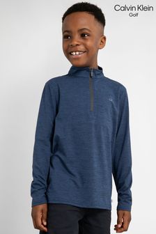 Синий - Детский джемпер с короткой молнией Calvin Klein Golf Newport (777003) | 19 710 тг