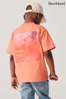 River Island Boys Satin Back Print T-Shirt