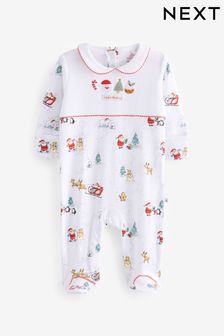 Белый - Пижама для малышей с рождественским принтом (0-12 мес.) (777404) | €13
