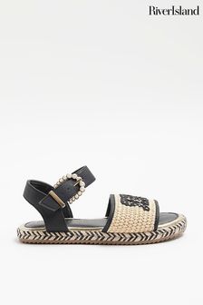 River Island Black Girls RR Woven Espadrille (777407) | AED119