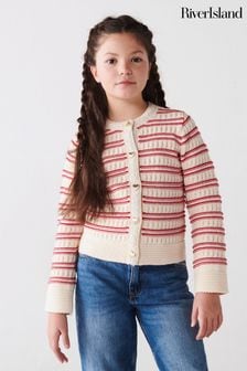River Island Red Girls Textured Stripe Cardigan (777482) | 1,430 UAH
