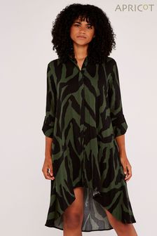 卡其綠色 - Apricot斑馬紋超大版型高低襬連身裙 (777493) | NT$1,400