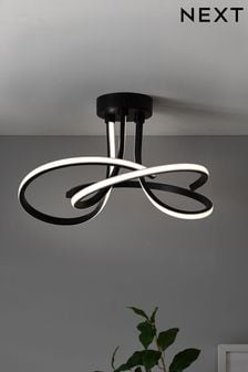 Black Sculptural LED Flush Ceiling Light (777535) | €131