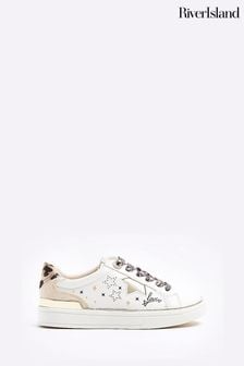 白色 - River Island 女孩塗鴉豹紋運動鞋 (777656) | NT$1,170