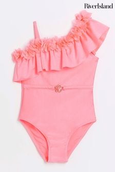 River Island Pink Girls Floral Swimsuit (777783) | €29 - €36