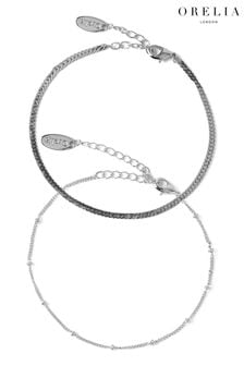 Orelia 925 Sterling Silver Satellite and Flat Curb Chain