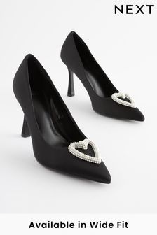 Black Regular/Wide Fit Forever Comfort® Heart Trim Court Shoes (778617) | SGD 80