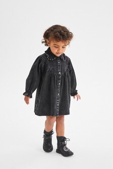 Black Denim Frill Collar Dress (3mths-7yrs) (779838) | €8 - €9
