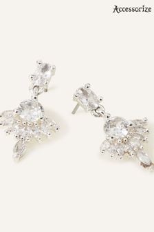 Accessorize White Crystal Fan Drop Earrings (780286) | €8