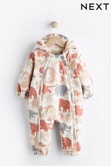 Neutral/Grey Safari Print Baby Packable All-In-One Pramsuit (0mths-2yrs) (780599) | €14.50 - €15.50